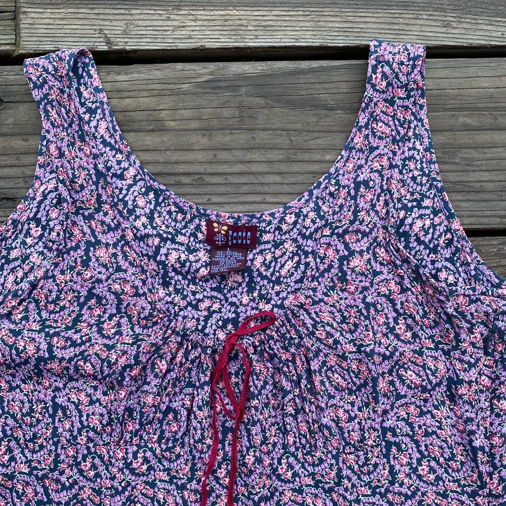Vintage ecote 90’s sun dress slip dress rayon